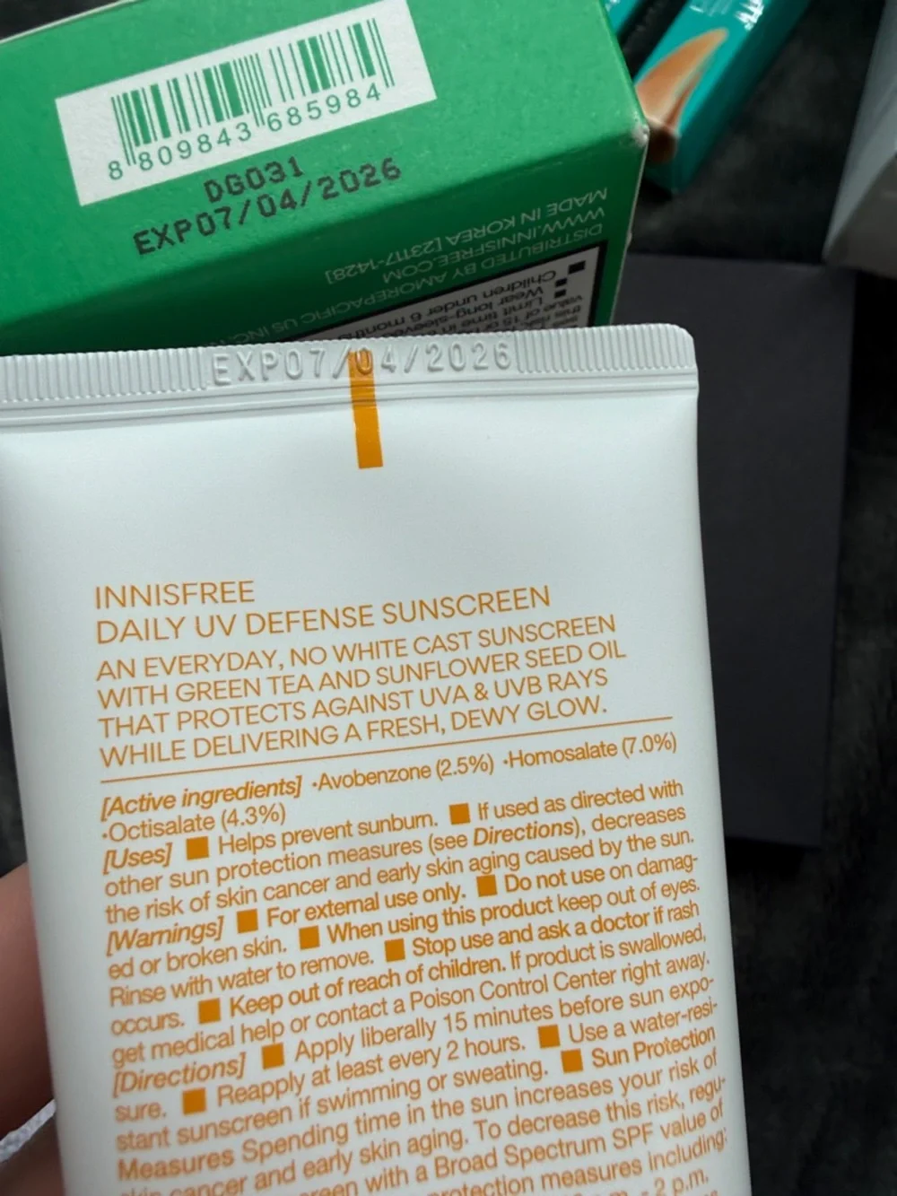 *NEW*50ml*( EXP 7/26) *Innisfree *Daily UV Defense Sunscreen SPF 36